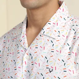Allen Solly Men Relaxed FitCuban Collar Geometric Printed Cotton Casual Shirt image 2