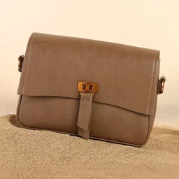 HAUTE SAUCE by Campus Sutra Leather Structured Sling Bag-picture-10