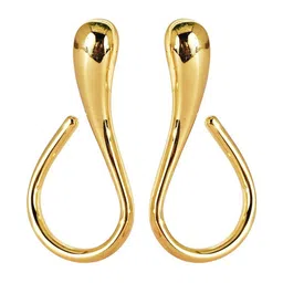 DIVASTRI Stainless Steel Gold-Plated Teardrop Shaped Korean Drop Earrings-image-27