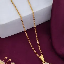 SZN Set Of 2 Gold-Plated Floral Shaped Pendants With Chains image 5