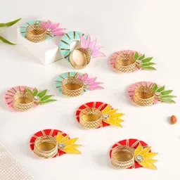Nestasia Yellow 9-Pieces Textured Decorative Festive Tealight Candle Holders-picture-24