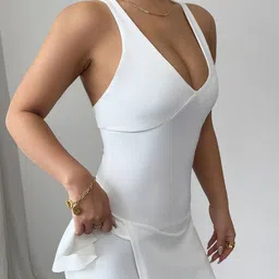StyleCast x Revolte Women Plunge Neck Bodycon Mini Dress image 5