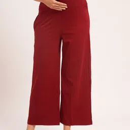 AV2 Women Cotton Comfort High-Rise Maternity Cropped Regular Trousers-image-3