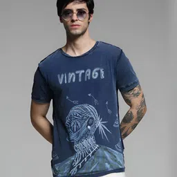 Jack & Jones Men Graphic Printed Round Neck Cotton T-shirt-picture-33