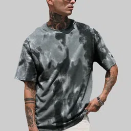 Leotude Men Tie and Dye Dyed Drop-Shoulder Sleeves Pockets T-shirt-picture-27