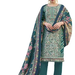 DRAVINAM Trends Embroidered Pure Cotton Unstitched Dress Material-picture-17