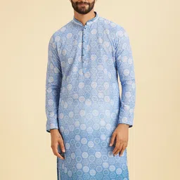 Manyavar Men Ethnic Motifs Embroidered Kurta with Pyjamas image 5