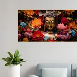 nestroots Gold-Toned & Red 1 Piece Canvas Other Wall Paintings-picture-26