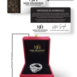 MISS HIGHNESS Rhodium-Plated Cubic Zirconia StuddedFingerRing image 5