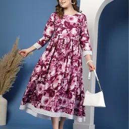 Pristyle Women Floral Printed Mirror Work Anarkali Kurta-picture-13
