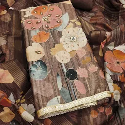 SAINOOR Floral Printed Unstitched Dress Material image 4