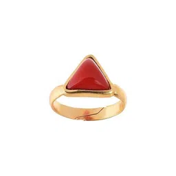 RAVIOUR LIFESTYLE Silver-Plated & Red Brass Pearls Finger Ring-image-93