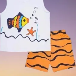 MUSNAH GARMENTS Kids-Unisex White Pure Cotton Clothing Set-picture-23