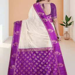 Ramraj Ethnic Motifs Woven Design Zari Saree image 5
