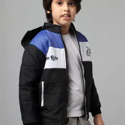 TRENDY WORLD Boys Colourblocked Polyester Open Front Jacket image 4