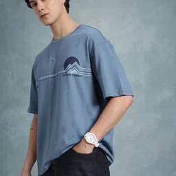 The Roadster Life Co. Striped Pure Cotton Relaxed Fit T-shirt image 2