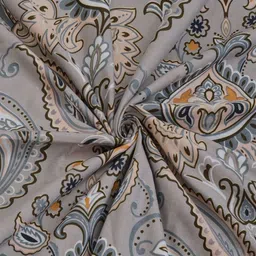 Arrabi Beige & Grey 350 TC King Bedsheet with 2 Pillow Covers image 4