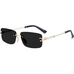 Being Better Unisex Black Lens & Gold-Toned Rectangle Sunglasses with-image-86