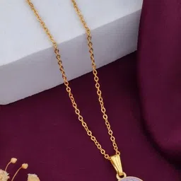 SZN Set Of 2 Gold-Plated Circular Shaped Enamelled Pendants With Chains image 3