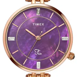 Timex Women Brass Dial & Straps Analogue Watch TWEL16005 image 5