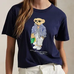 Polo Ralph Lauren Graphic Printed Round Neck Cotton T-Shirt-image-70