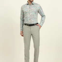 WYRE Men Slim Fit Spread Collar Abstract Printed Cotton Formal Shirt image 5