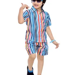 BAESD Boys Striped Short Sleeves Shirt With Shorts-image-68