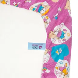 Myntra Elegant Homes Purple & White Cartoon Characters 400 TC Single Bedsheet with 1 Pillow Covers image 2