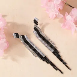 KPOP Silver-Plated Contemporary Rhinestone Drop Earrings-picture-39