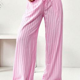 Outzidr Women Striped Wide Leg Drawstring Trousers-picture-15