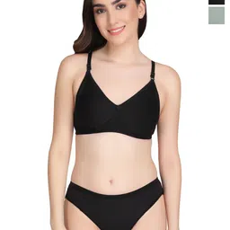 Liigne Women Pack Of 2 Everyday Non Padded Bra Pure Cotton Lingerie Set-picture-36