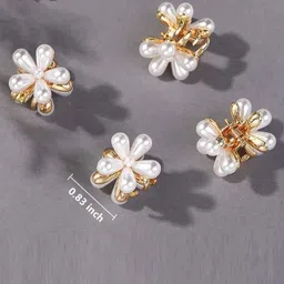 Axpro Women Set Of 10 White Pearls Claw Clip image 2