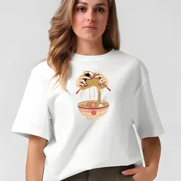 KAIDO Graphic Printed Drop-Shoulder Sleeves Round Neck Oversized Cotton T-Shirt-picture-38