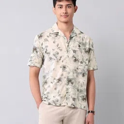 U.S. Polo Assn. Denim Co. Relaxed Fit Floral Printed Cuban Collar Cotton Casual Shirt-picture-22