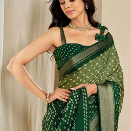 KALINI Green Silk Blend Printed Sarees-picture-7