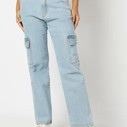 GAP Women Straight Fit Mid-Wash Straight Fit Cotton Jeans-picture-15