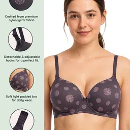 POOJA RAGENEE Floral Bra Medium Coverage Lightly Padded image 3