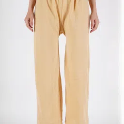 CROWN KING Women Straight Fit Easy Wash Parallel Trousers-image-9