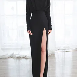 JC Mode Women Pleated Maxi Dress With A Slit-image-21