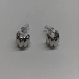 AQUASTREET 18K Silver Plated Contemporary Shaped Half Hoop Earrings image 1