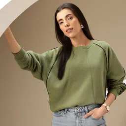 Chemistry Raglan Sleeves Sweatshirt with Contrast Piping-picture-32