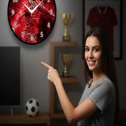 Babawill Red Printed Wall Clock image 4