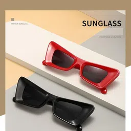 AUGEN Unisex Black Lens & White Rectangle Sunglasses with image 2