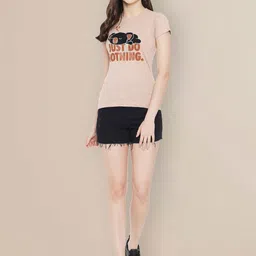 Metronaut Women Typography 3 Printed Applique T-shirt image 4