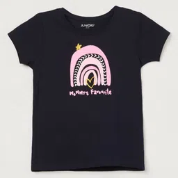 Juniors by Lifestyle Girls Typography Printed Applique T-shirt-picture-44