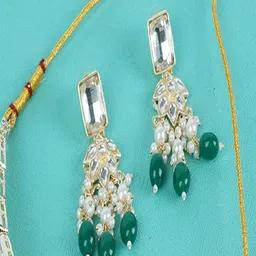 Divisha Gold-Plated Stones Studded & Beaded Jewellery Set-picture-43
