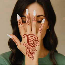 VOORKOMS Gorgeous Henna Hand Art Stencil Mehndi Sticker One Set For Each Hand image 2