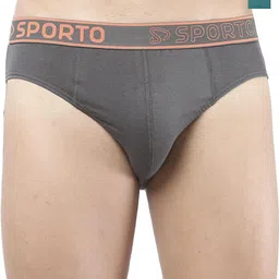 Sporto by Macho Men Pack Of 3 Pure Cotton Basic Briefs Sporto_M1010-CH(1)-Prt(1)-S-picture-27