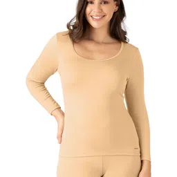 Amante Scoop Neck Solid Slim Fit Thermal Tops-image-0