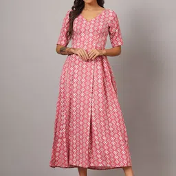 DHAKRE FASHION Women Geometric Printed Sequinned Anarkali Kurta-picture-14